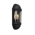 Ansell LED Wandlamp Latina Halve Lantaarn Zwart - Geschikt voor E27 tot 42W | IP65 - Lichtsensor