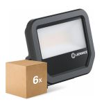 Voordeelpak 6x Ledvance LED Breedstraler Aluminium Zwart 17W 2200lm 100D - 830 Warm Wit | IP66 - Symmetrisch