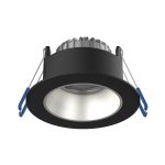 Noxion LED Spot Ares Diep ring Zwart 6W 540lm 927-940 3CCT - met Binnenring Zilver | Zaagmaat 68mm